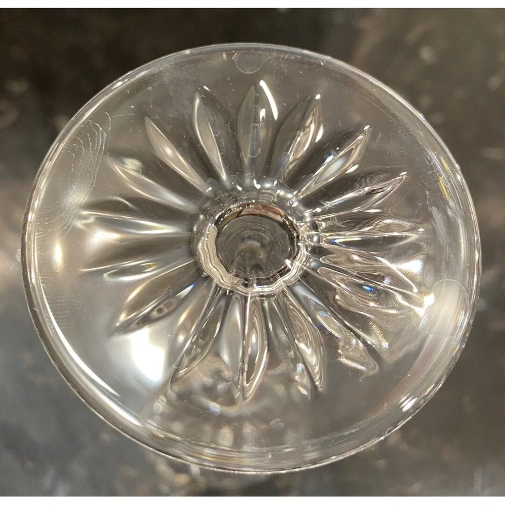 Set of 2 Vintage Lead Crystal Flute Glasses Mikasa Dune Grass Platinum Rim 8.5